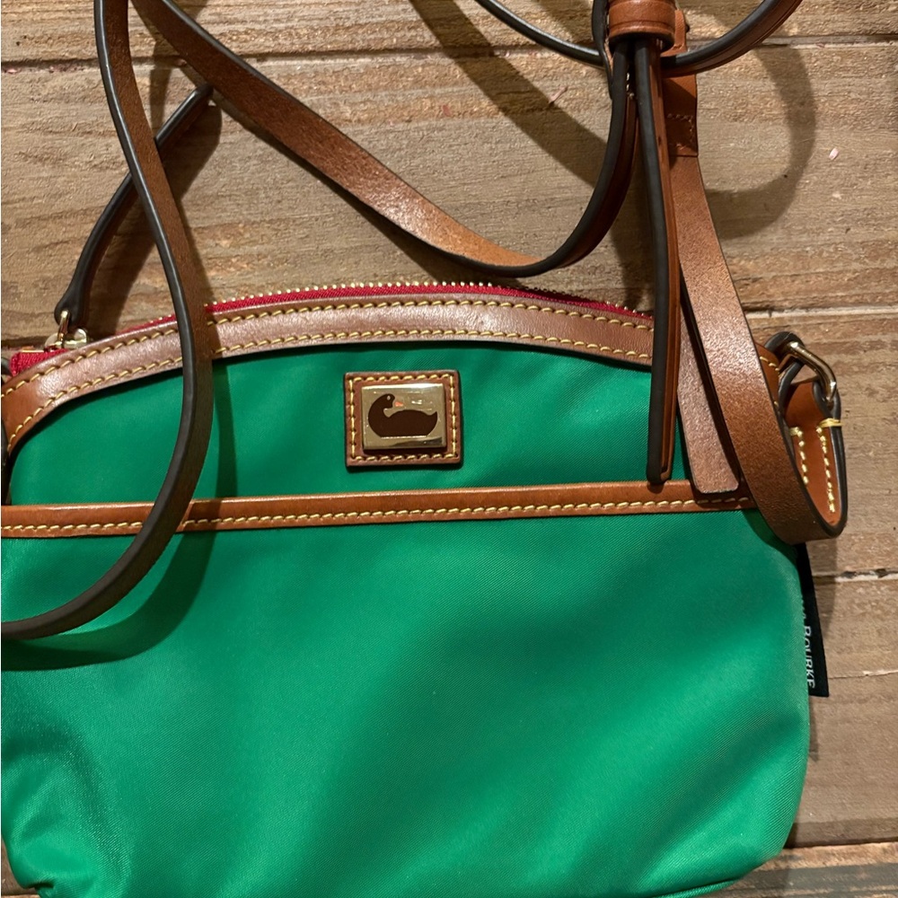 Dooney & Bourke Green and Brown Crossbody Bag